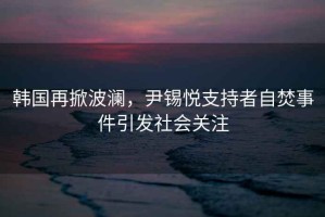 韓國再掀波瀾，尹錫悅支持者自焚事件引發(fā)社會(huì)關(guān)注