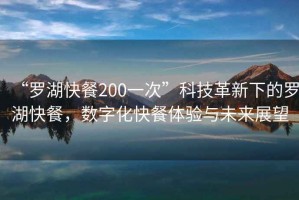 “羅湖快餐200一次”科技革新下的羅湖快餐，數(shù)字化快餐體驗(yàn)與未來(lái)展望