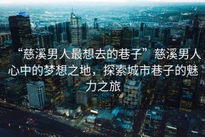 “慈溪男人最想去的巷子”慈溪男人心中的夢想之地，探索城市巷子的魅力之旅
