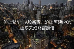 滬上繁華，A股新貴，滬上阿姨IPO，山東夫婦財富翻倍