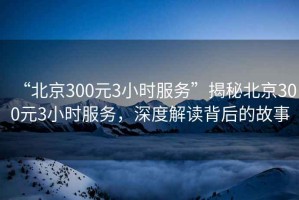 “北京300元3小時服務(wù)”揭秘北京300元3小時服務(wù)，深度解讀背后的故事