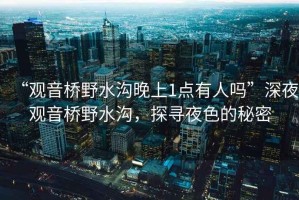 “觀音橋野水溝晚上1點(diǎn)有人嗎”深夜觀音橋野水溝，探尋夜色的秘密