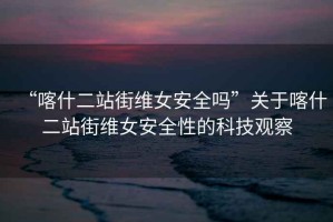 “喀什二站街維女安全嗎”關于喀什二站街維女安全性的科技觀察