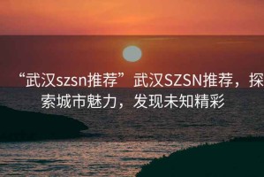 “武漢szsn推薦”武漢SZSN推薦，探索城市魅力，發(fā)現(xiàn)未知精彩