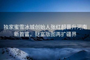 獨(dú)家蜜雪冰城創(chuàng)始人張紅超晉升河南新首富，財(cái)富版圖再擴(kuò)疆界