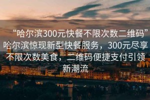 “哈爾濱300元快餐不限次數(shù)二維碼”哈爾濱驚現(xiàn)新型快餐服務(wù)，300元盡享不限次數(shù)美食，二維碼便捷支付引領(lǐng)新潮流