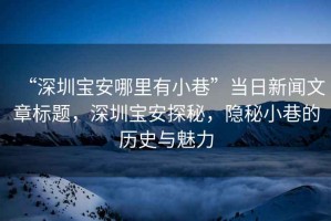 “深圳寶安哪里有小巷”當日新聞文章標題，深圳寶安探秘，隱秘小巷的歷史與魅力