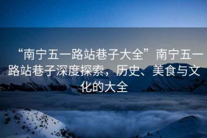 “南寧五一路站巷子大全”南寧五一路站巷子深度探索，歷史、美食與文化的大全