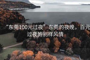 “東莞100元過(guò)夜”東莞的夜晚，百元過(guò)夜的別樣風(fēng)情