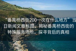 “番禺橋西街200一次在什么地方”當(dāng)日新聞文章標(biāo)題，揭秘番禺橋西街的特殊服務(wù)場(chǎng)所，探尋背后的真相