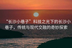 “長沙小巷子”科技之光下的長沙小巷子，傳統(tǒng)與現(xiàn)代交融的奇妙探索
