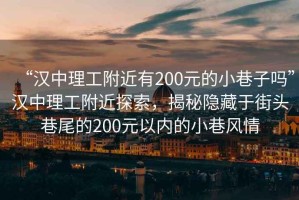 “漢中理工附近有200元的小巷子嗎”漢中理工附近探索，揭秘隱藏于街頭巷尾的200元以內(nèi)的小巷風(fēng)情