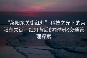 “萊陽東關(guān)街紅燈”科技之光下的萊陽東關(guān)街，紅燈背后的智能化交通管理探索