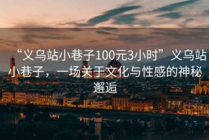 “義烏站小巷子100元3小時(shí)”義烏站小巷子，一場(chǎng)關(guān)于文化與性感的神秘邂逅