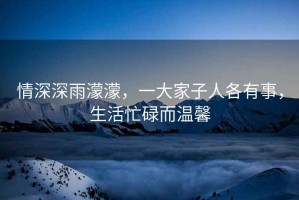 情深深雨濛濛，一大家子人各有事，生活忙碌而溫馨