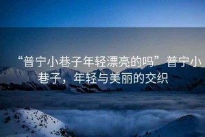 “普寧小巷子年輕漂亮的嗎”普寧小巷子，年輕與美麗的交織