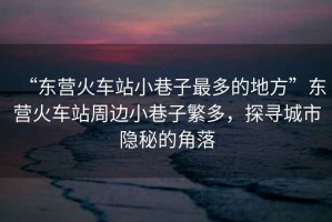 “東營(yíng)火車站小巷子最多的地方”東營(yíng)火車站周邊小巷子繁多，探尋城市隱秘的角落