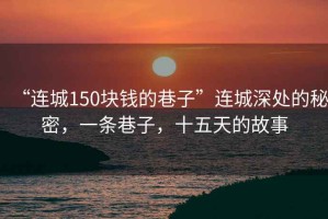 “連城150塊錢的巷子”連城深處的秘密，一條巷子，十五天的故事