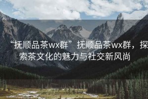 “撫順品茶wx群”撫順品茶wx群，探索茶文化的魅力與社交新風(fēng)尚
