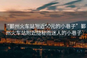 “鄞州火車站附近50元的小巷子”鄞州火車站附近隱秘而迷人的小巷子