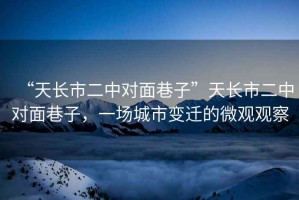 “天長市二中對面巷子”天長市二中對面巷子，一場城市變遷的微觀觀察
