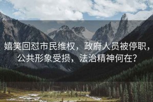 嬉笑回懟市民維權(quán)，政府人員被停職，公共形象受損，法治精神何在？