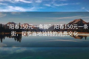 “陽春150元一條街”陽春150元一條街，探索當(dāng)?shù)鬲?dú)特的消費(fèi)文化
