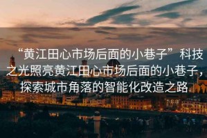 “黃江田心市場(chǎng)后面的小巷子”科技之光照亮黃江田心市場(chǎng)后面的小巷子，探索城市角落的智能化改造之路