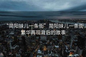“簡陽妹兒一條街”簡陽妹兒一條街，繁華再現(xiàn)背后的故事