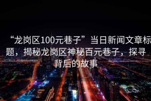 “龍崗區(qū)100元巷子”當(dāng)日新聞文章標(biāo)題，揭秘龍崗區(qū)神秘百元巷子，探尋背后的故事