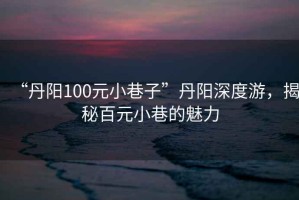 “丹陽(yáng)100元小巷子”丹陽(yáng)深度游，揭秘百元小巷的魅力