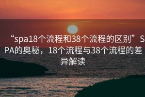 “spa18個(gè)流程和38個(gè)流程的區(qū)別”SPA的奧秘，18個(gè)流程與38個(gè)流程的差異解讀