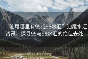 “汕尾哪里有95或98水匯”汕尾水匯資訊，探尋95與98水匯的絕佳去處