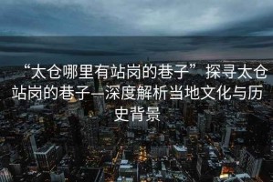 “太倉哪里有站崗的巷子”探尋太倉站崗的巷子—深度解析當(dāng)?shù)匚幕c歷史背景
