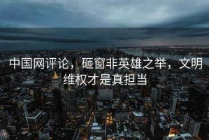 中國網(wǎng)評論，砸窗非英雄之舉，文明維權(quán)才是真擔(dān)當(dāng)
