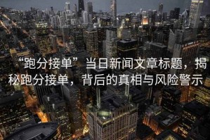 “跑分接單”當(dāng)日新聞文章標(biāo)題，揭秘跑分接單，背后的真相與風(fēng)險(xiǎn)警示