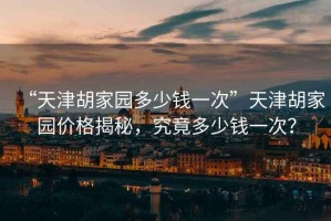 “天津胡家園多少錢一次”天津胡家園價(jià)格揭秘，究竟多少錢一次？