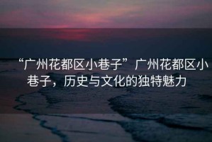 “廣州花都區(qū)小巷子”廣州花都區(qū)小巷子，歷史與文化的獨特魅力