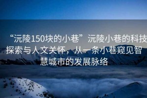 “沅陵150塊的小巷”沅陵小巷的科技探索與人文關(guān)懷，從一條小巷窺見智慧城市的發(fā)展脈絡(luò)