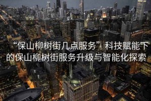 “保山柳樹街幾點服務”科技賦能下的保山柳樹街服務升級與智能化探索