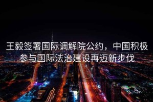 王毅簽署國際調(diào)解院公約，中國積極參與國際法治建設(shè)再邁新步伐