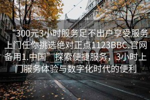 “300元3小時(shí)服務(wù)足不出戶享受服務(wù)上門任你挑選絕對正點(diǎn)1123BBC.官網(wǎng)備用1.中國”探索便捷服務(wù)，3小時(shí)上門服務(wù)體驗(yàn)與數(shù)字化時(shí)代的便利