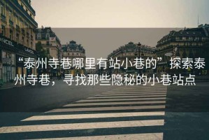 “泰州寺巷哪里有站小巷的”探索泰州寺巷，尋找那些隱秘的小巷站點(diǎn)