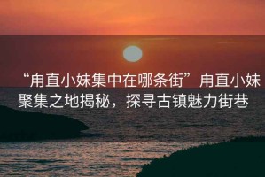 “甪直小妹集中在哪條街”甪直小妹聚集之地揭秘，探尋古鎮(zhèn)魅力街巷