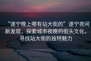 “遂寧晚上哪有站大街的”遂寧夜間新發(fā)現(xiàn)，探索城市夜晚的街頭文化，尋找站大街的獨(dú)特魅力