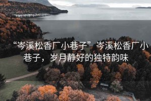 “岑溪松香廠小巷子”岑溪松香廠小巷子，歲月靜好的獨(dú)特韻味