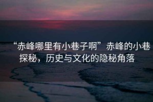 “赤峰哪里有小巷子啊”赤峰的小巷探秘，歷史與文化的隱秘角落