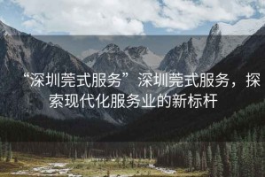 “深圳莞式服務(wù)”深圳莞式服務(wù)，探索現(xiàn)代化服務(wù)業(yè)的新標(biāo)桿