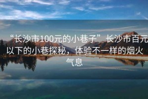 “長沙市100元的小巷子”長沙市百元以下的小巷探秘，體驗(yàn)不一樣的煙火氣息