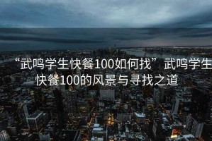 “武鳴學(xué)生快餐100如何找”武鳴學(xué)生快餐100的風(fēng)景與尋找之道